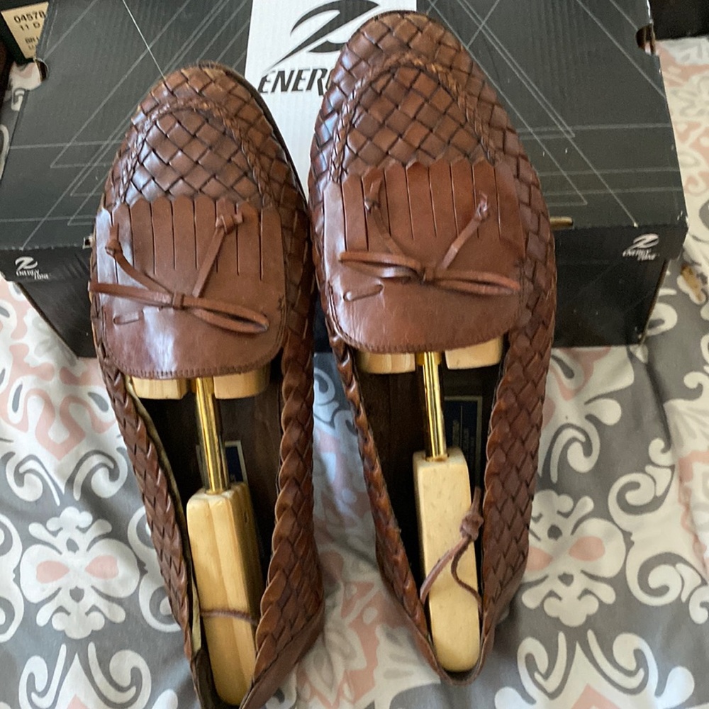 Cole Haan Bragano woven loafers size 11 brown
